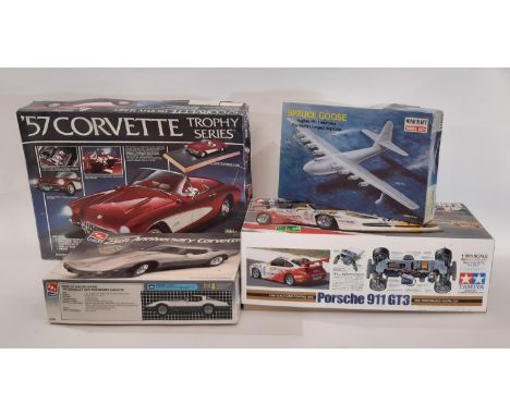 3 vintage boxed model kits comprising '57 Corvette by MPC, 1978 25th Anniversary Corvette by AMT/ERTL (both 1:16 scale) and a