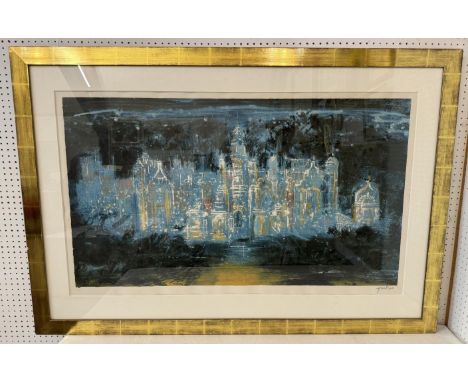 John Piper (British, 1903-1992) - 'Harlaxton (blue)' (1977), limited edition screenprint in colours, signed and numbered 65/7