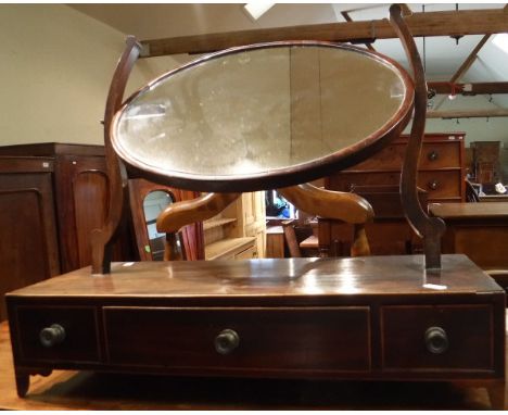 A Regency mahogany toilet mirror