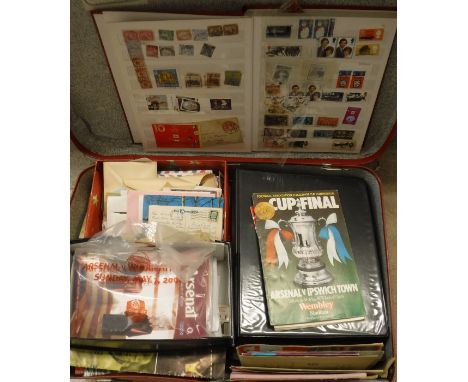 A suitcase containing various folios of first day covers to include 1977 Twelve Days of Christmas, 1976 The Telephone, variou