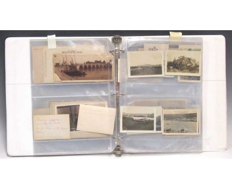 Postcard and photograph album, First World War Egypt and Palestine; including 1/4 Norfolk Regiment; real photograph postcards