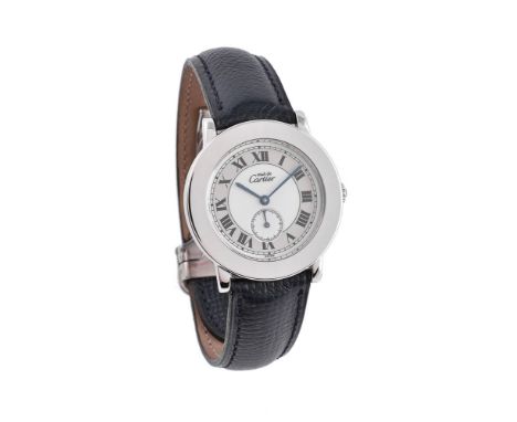 Cartier, Must de Cartier Ronde, Ref. 1815-1,   Silver wrist watch, no. 002070, circa 1993   Movement: Cal. 1401, quartz, 8 je