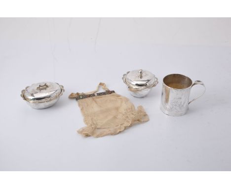 Three items of Chinese export silver retailed by Xin Feng Xiang, Hankou (Wuhan), early 20th century, each engraved with two l