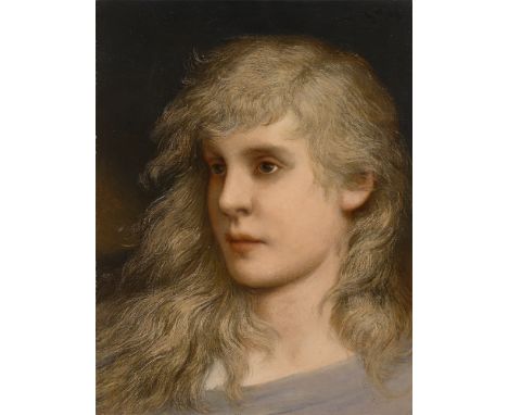 (See English version below)Gabriel von Max (Prag 1840 – 1915 München). Kopf einer jungen Frau. Öl auf Leinwand.  34&nbsp;×&nb
