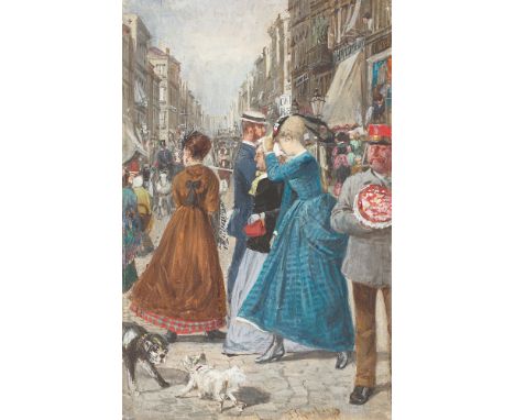 (See English version below)Franz Skarbina (1849 – Berlin – 1910). Berliner Straßenszene (Friedrichstraße?). Um 1900Deckfarbe 