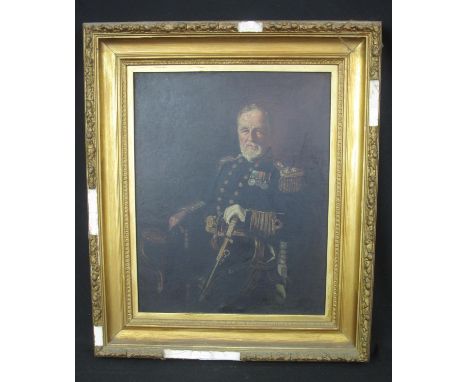 BRITISH SCHOOL (early 20th Century), portrait of a distinguished naval officer in Admiral of the Fleet uniform with sword, pl