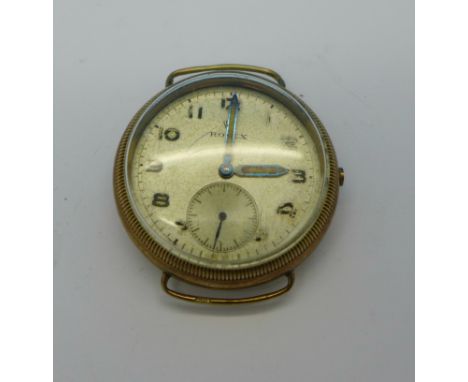 A 9ct gold cased Rolex wristwatch, the movement, dial and inner case marked Rolex, the case hallmarked Glasgow 1928, import, 