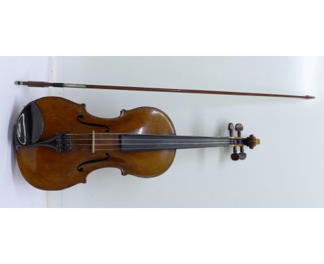 A violin by Lowendall, Dresden, Germany, c1885, with paper label, Gaspar de Salo, Brescia, length of back without button 36cm