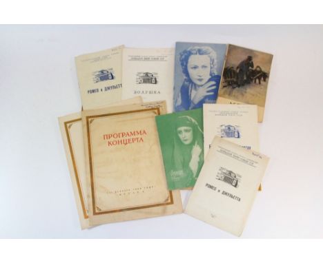A quantity of 1950s Russian theatre and ballet programmes including a Chinese army concert in the Bolshoi Ballet Theatre, Pro