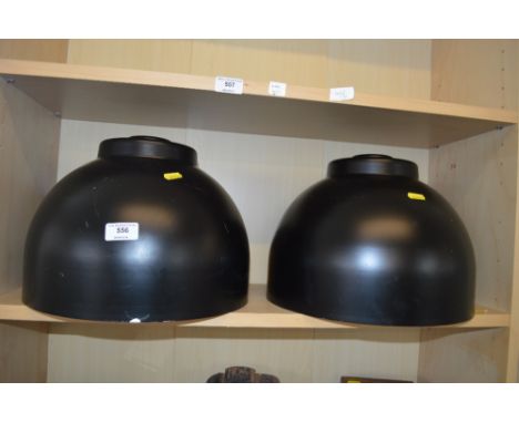 Two enamel light fittings