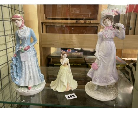 ROYAL WORCESTER FIGURE 'REGENCY', ROYAL WORCESTER 'BUSTLE' AND COALPORT FIGURE