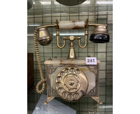 ALABASTER ROTARY DIAL TELEPHONE