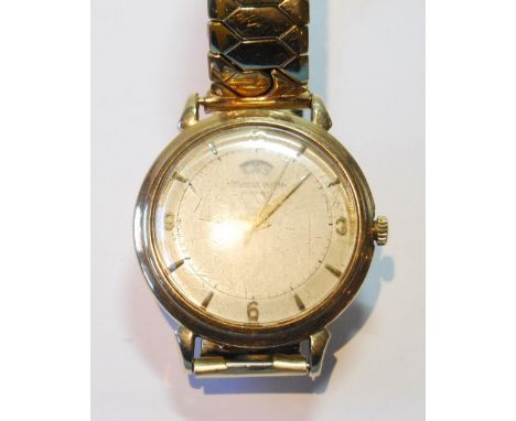 Gent's Jaeger LeCoultre 9ct gold watch 'bumper' automatic, c. 1954, in 9ct gold case, with date window, case no. 12732, 35mm 