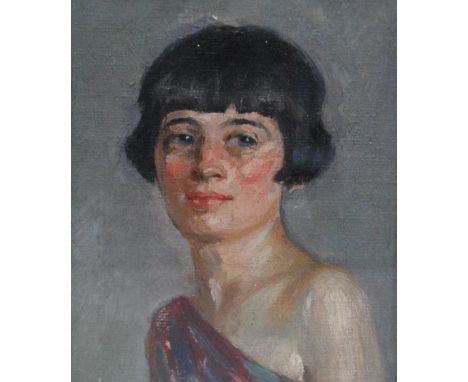 Elizabeth Mary Watt GSWA (Scottish, 1885 - 1954) Portrait of Elzie Forsyth (before her marriage to Frank Penman) Oil on board