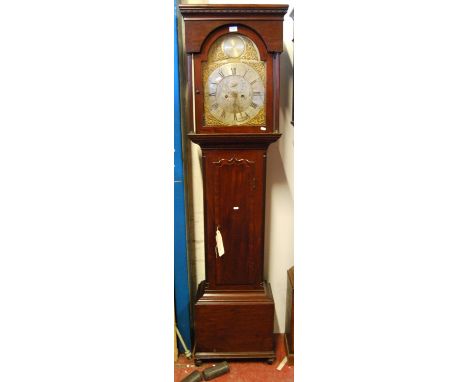 Late 18th/early 19th century Scottish mahogany eight day longcase clock by Allan Fowlds of Kilmarnock, the brass and silvered