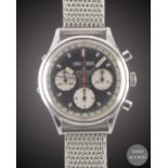 A GENTLEMAN'S LARGE SIZE STAINLESS STEEL WAKMANN TRIPLE CALENDAR CHRONOGRAPH WRIST WATCH CIRCA
