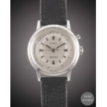 A GENTLEMAN'S STAINLESS STEEL DOXA SFYGMOS SINGLE BUTTON "DOCTOR'S" CHRONOGRAPH WRIST WATCH CIRCA