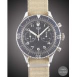 A GENTLEMAN'S STAINLESS STEEL GERMAN MILITARY HEUER BUND FLYBACK CHRONOGRAPH WRIST WATCH CIRCA 1970,