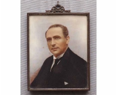 Group of four 20th century portrait miniatures, family studies, two inscribed "Brenda and Sheila", each 3 1/2 x 3ins (4)  