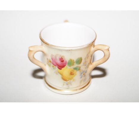 Royal Worcester blush ivory miniature tyg 3.5 cm 