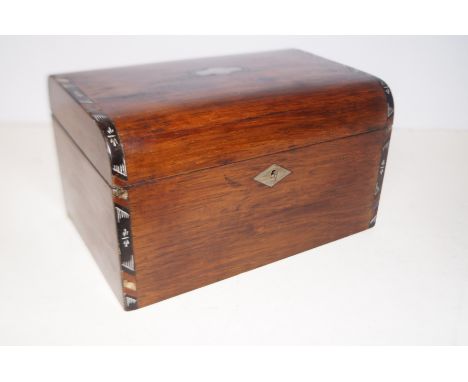 Mother of pearl inlaid tea caddy 