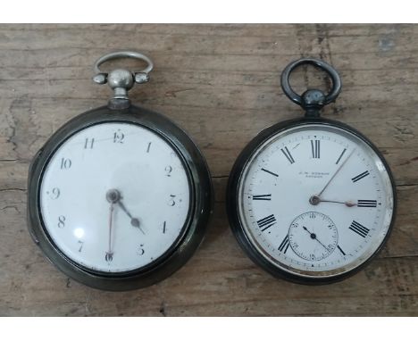A pair cased silver fusee verge pocket watch by Sam Lister, Bolton, and another hallmarked silver pocket watch.&nbsp;Conditio