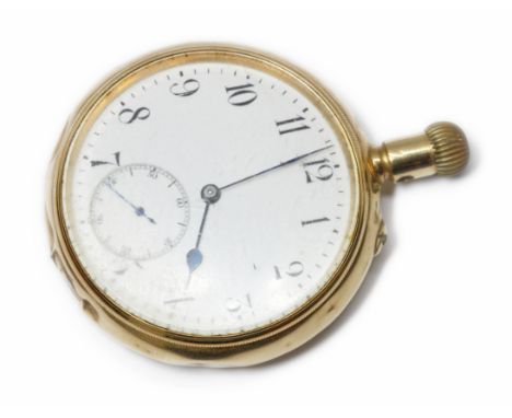 A Swiss 18ct gold open faced pocket watch, movement marked S&amp;Co, case marked F&amp;B, case diameter 50mm, gross weight 95