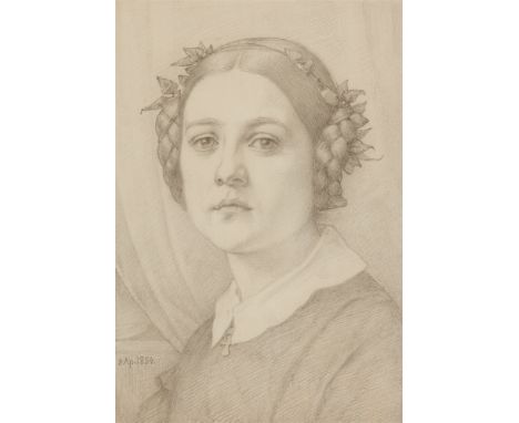 Eduard Jakob von Steinle, Karoline Steinle, Tochter des KünstlersBleistift. 20 x 13,5 cm.Unter Glas gerahmt.Unten links datie