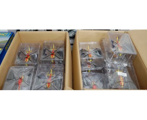 A collection of 1-90 scale models of the BC145 Eurocopter, all in original blister packaging