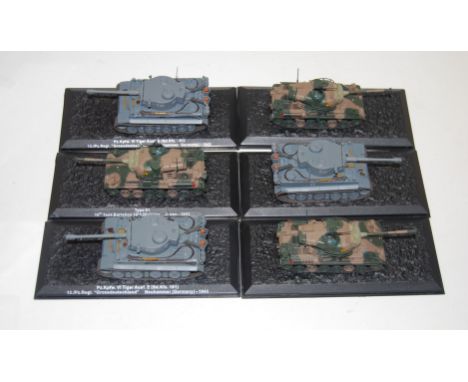 A collection of 18 cased scale models of German WWII tanks