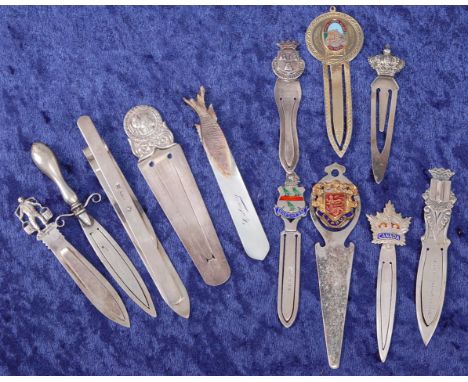 A novelty silver bookmark in the form of a dagger, length 11.5cm; together with a George V silver bookmark / letter-opener, o