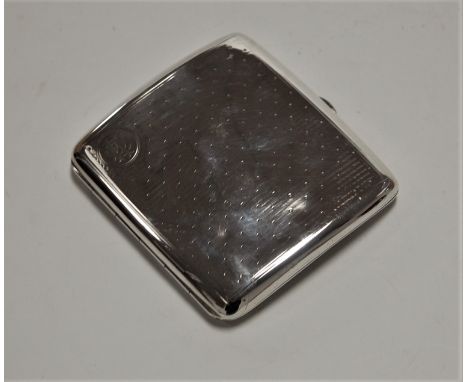 A George V silver pocket cigarette case, having engine turned decoration, weight 3.4oz