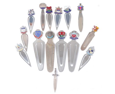 An Edwardian silver bookmark, the terminal enamel decorated with a coat of arms, makers mark rubbed, Birmingham 1907, length 