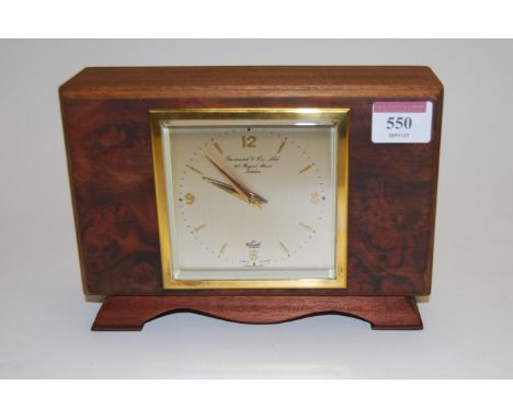 A 20th century Elliott burr walnut mantel clock, retailed by Garrard &amp; Co