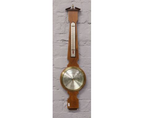 A 20th century mahogany banjo wall barometer Comitti of London.