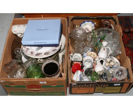 Two boxes of miscellaneous to include Wedgwood, Royal Worcester, cut glassware, ceramics etc.