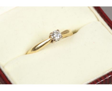 An 18ct gold diamond solitaire ring 0.16ct colour f, clarity SI 1 with certificate.