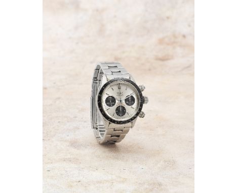Rolex. A fine and rare stainless steel manual wind chronograph bracelet watchModel: Cosmograph Daytona 'Floating Big Red'Refe