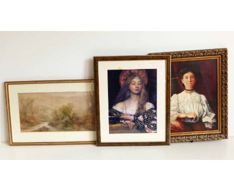 Portrait of a Woman, W.A. Hawthorne and two other pictures. Condition report: see terms and conditions