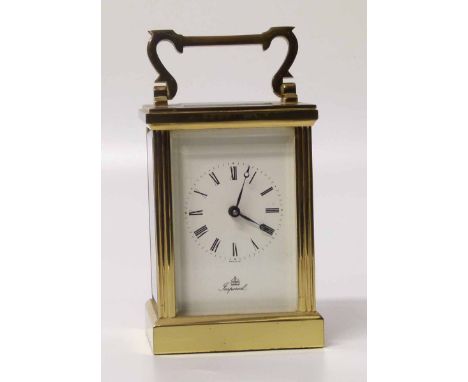 Brass imperial carriage clock  Condition report: see terms and conditions