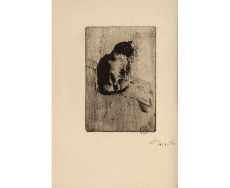 [Fleury-Husson (Jules)], "Champfleury". - Les Chats,  fifth edition,   Edition de Luxe with chromolithographed frontispiece, 
