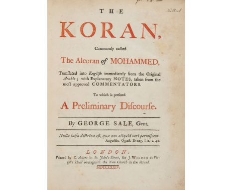 Sale -  The Koran, commonly called the Alcoran of Mohammed  (George,  translator  )   The Koran, commonly called the Alcoran 