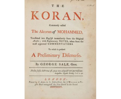 Sale -  The Koran, commonly called the Alcoran of Mohammed  (George,  translator  )   The Koran, commonly called the Alcoran 