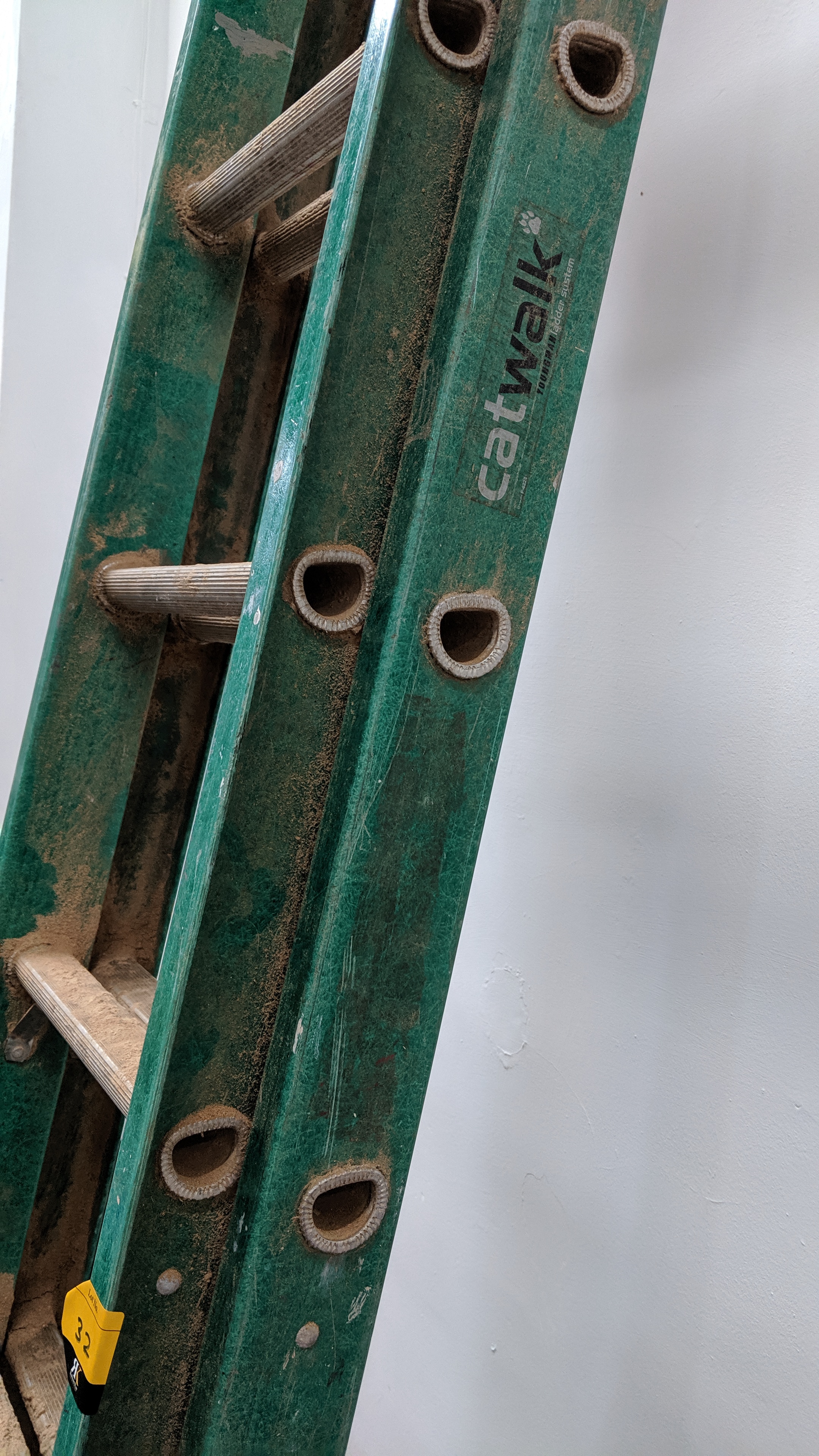 Set of double rung ladders with insulated sides, each section being ...