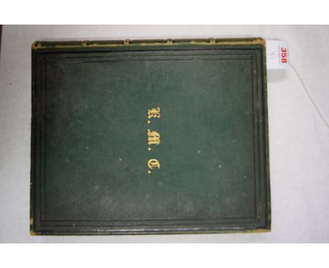 PHOTOGRAPH ALBUM: 19th century photograph album, images of various sizes, largely Italian/Swiss and German views, some identi