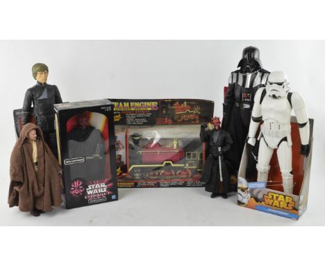 A collection of modern toys, mainly Star Wars including ; Hasbro 'Darth Maul' action figure, boxed, three further boxed figur