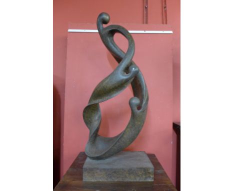A large modernist bronze sculpture, 89cms h 