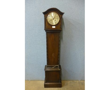An oak dwarf longcase clock 