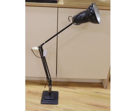 A square base 1930's angle poise lamp,95 cms high,