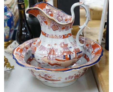 A Real Stone china jug and basin